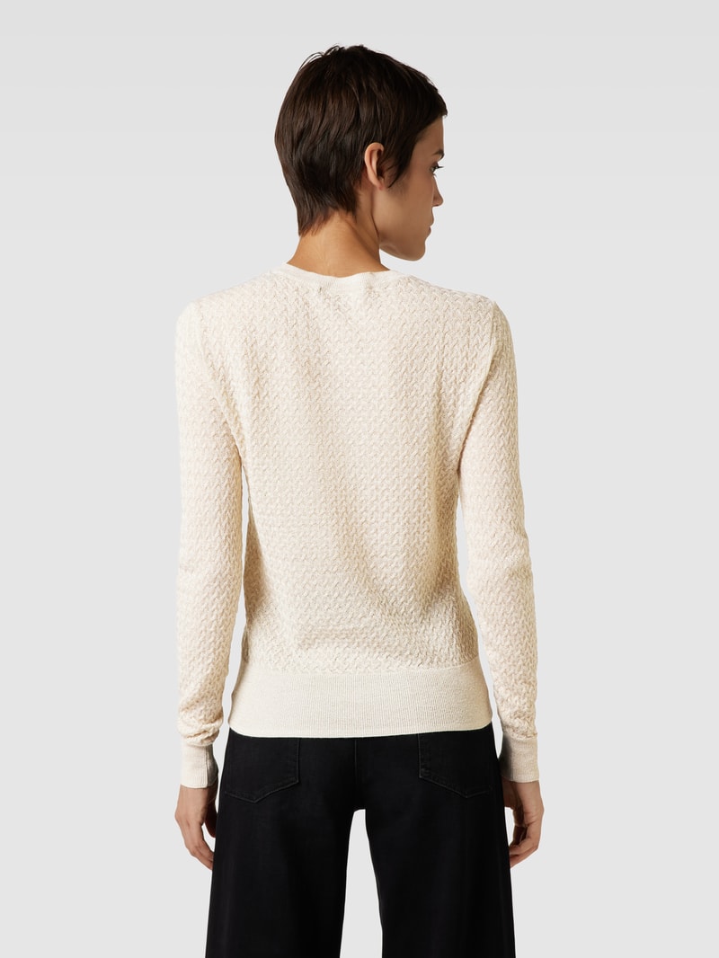 Strickpullover mit Logo-Stitching in gold