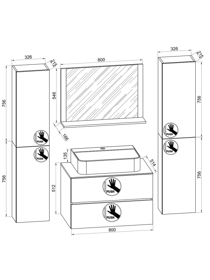ebuy24 Badmöbelset LendasXLBL anthrazit anthrazit 147 x 52 cm günstig kaufen onesize