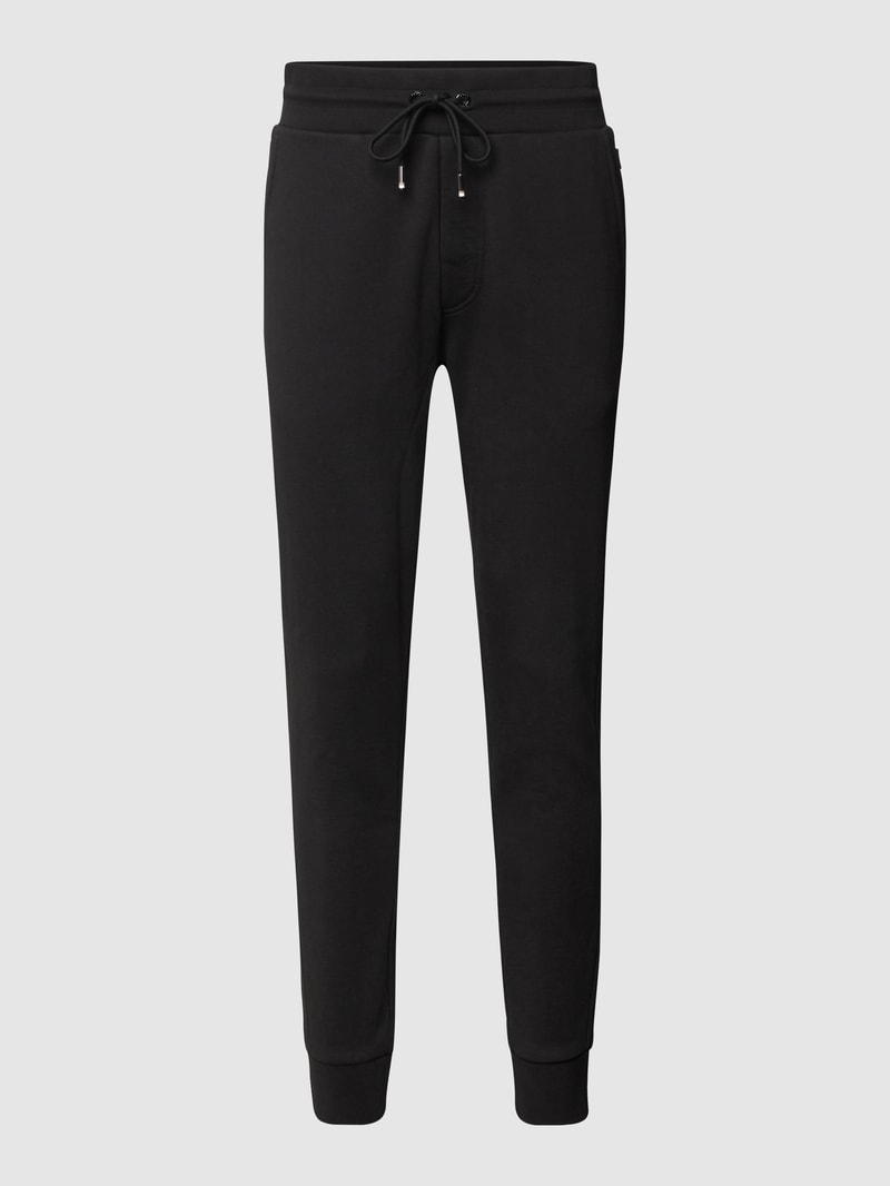 Sweathose mit Label-Details Modell 'Lamont' in schwarz