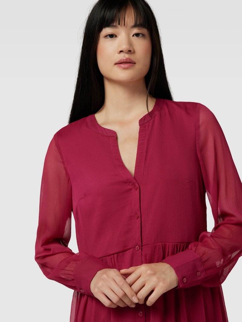 Midikleid mit Knopfleiste Modell 'FALIA' in bordeaux rot