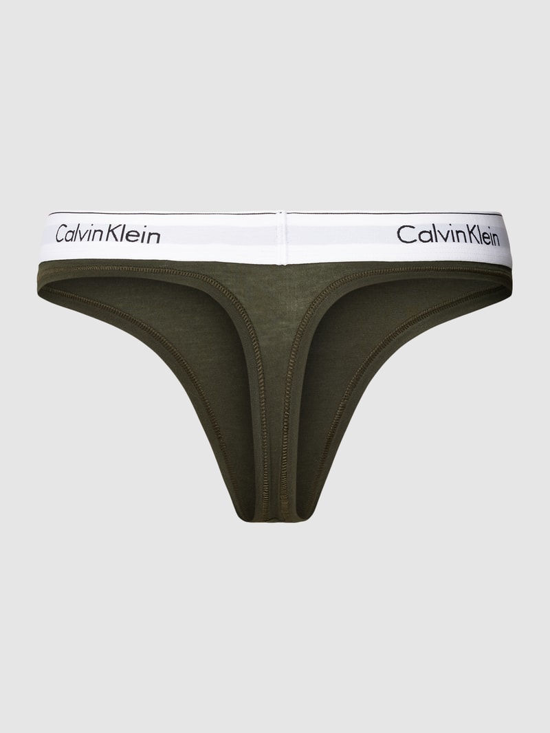 String mit elastischem Logo-Bund in khaki