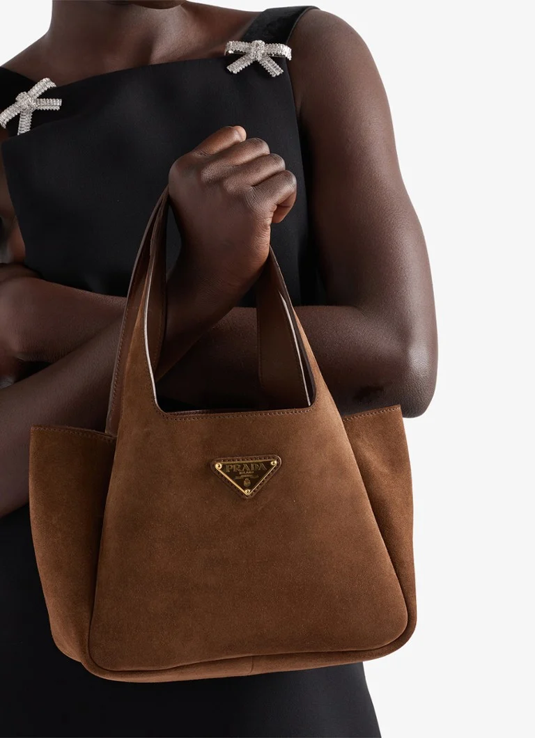 Prada suede mini shopper