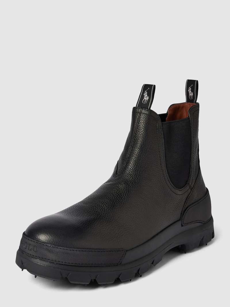 Chelsea Boots aus echtem Leder in schwarz