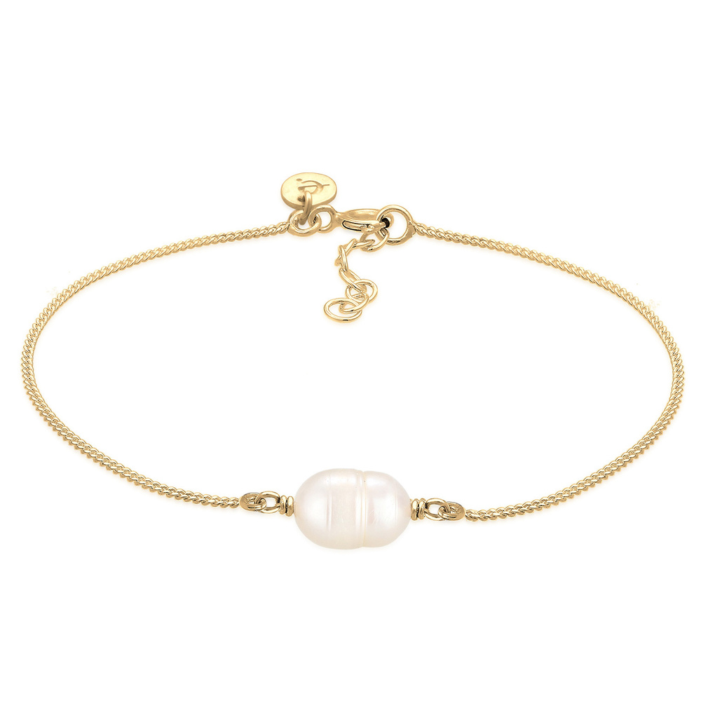Elli PREMIUM Elli PREMIUM Bracelet Maritime Mer Perles d'eau Douce Bracelet Femme  Plaqué Or A Bracelet