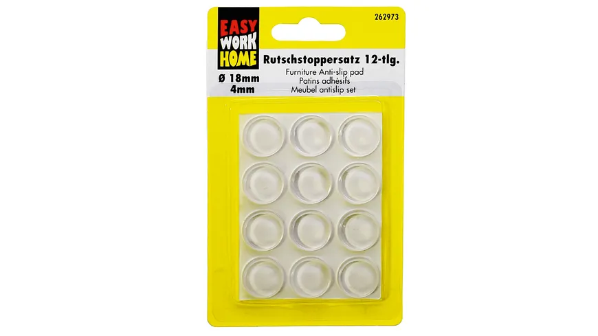 EASY WORK Rutschstopper Set 12teilig transparent