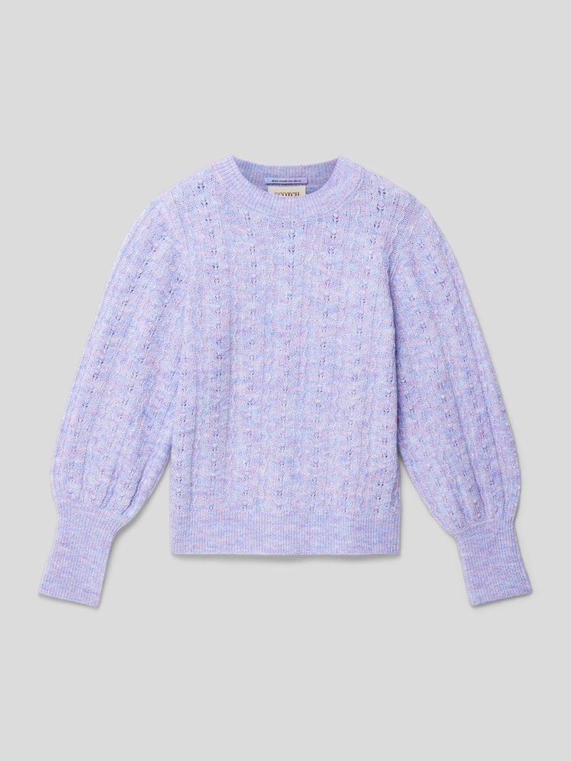 Strickpullover mit Ballonärmeln in flieder