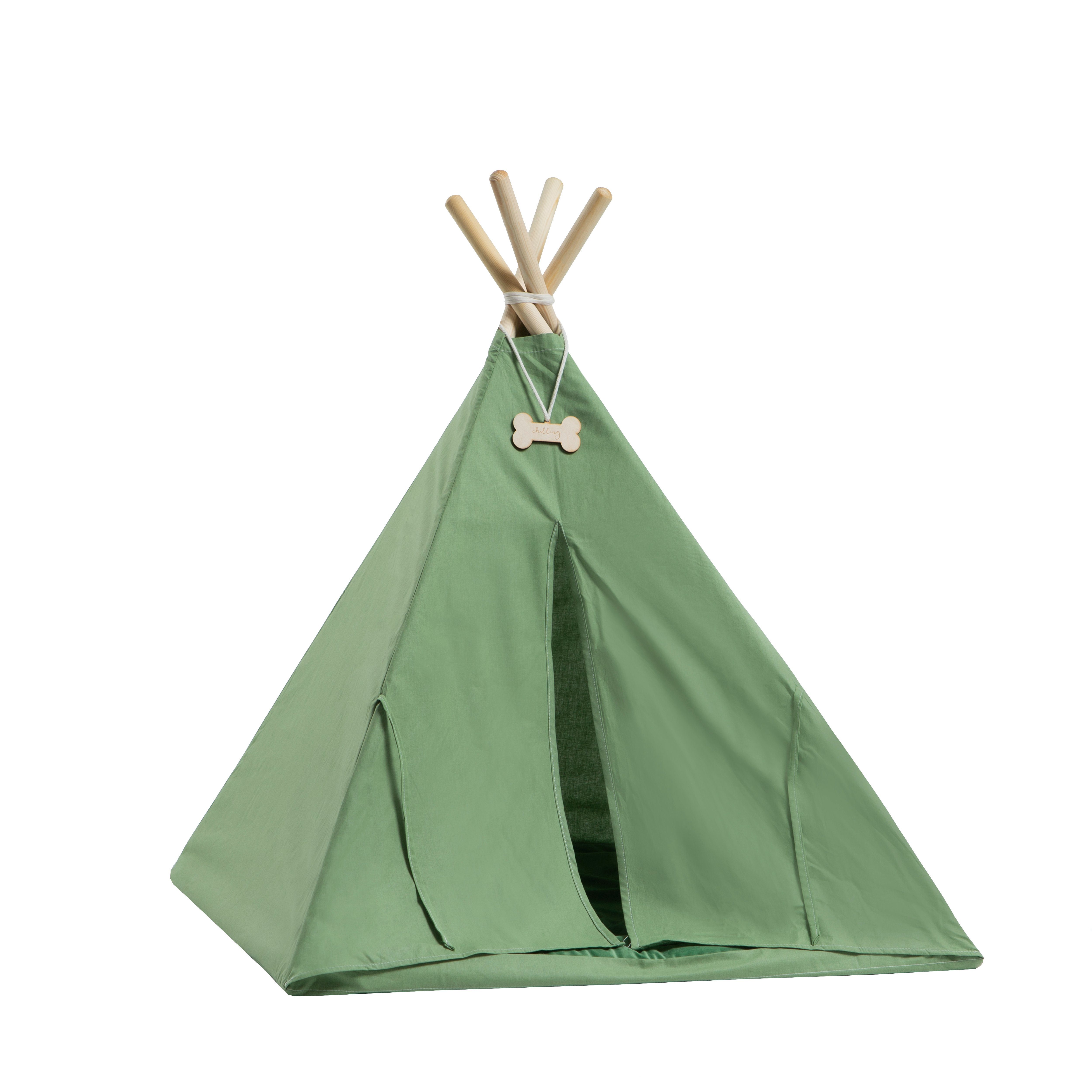Rainbow Kids Tipi-Zelt Tipi für Hunde und Katzen / Haustierzelt Wäldchen, (2 tlg), vier Holzstangen zu je 110 cm Länge