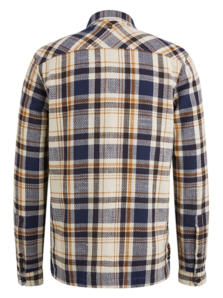 PME Legend Hemd - Regular fit - in Beige/ Dunkelblau günstig kaufen