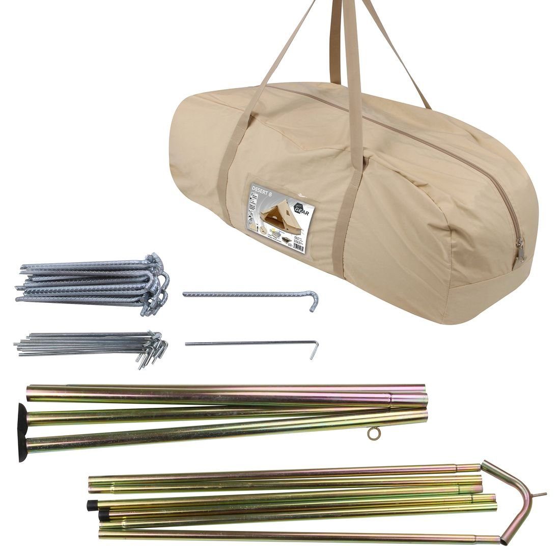 yourGEAR Tipi-Zelt yourGEAR Zelt Desert 8 Pro UV50+ Baumwolle - Campingzelt Tipi, Personen: 8