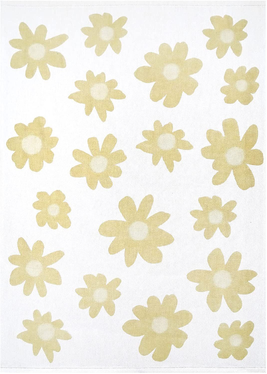 Lashuma Handtuch Set Blumen, Frottee, (4-tlg), 2x Geschirrhandtücher 50x70 cm - 2x Frotteetücher 50x50 cm gelb
