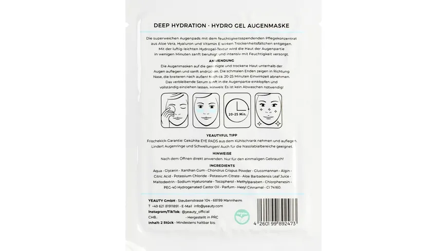 YEAUTY Deep Hydration Eye Pad Mask