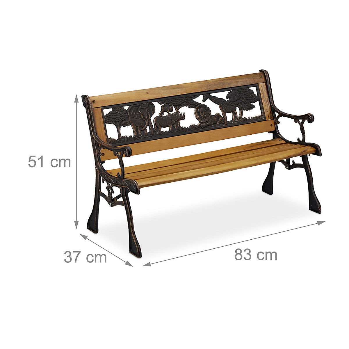 Kinder Gartenbank mit Tier-Motiv