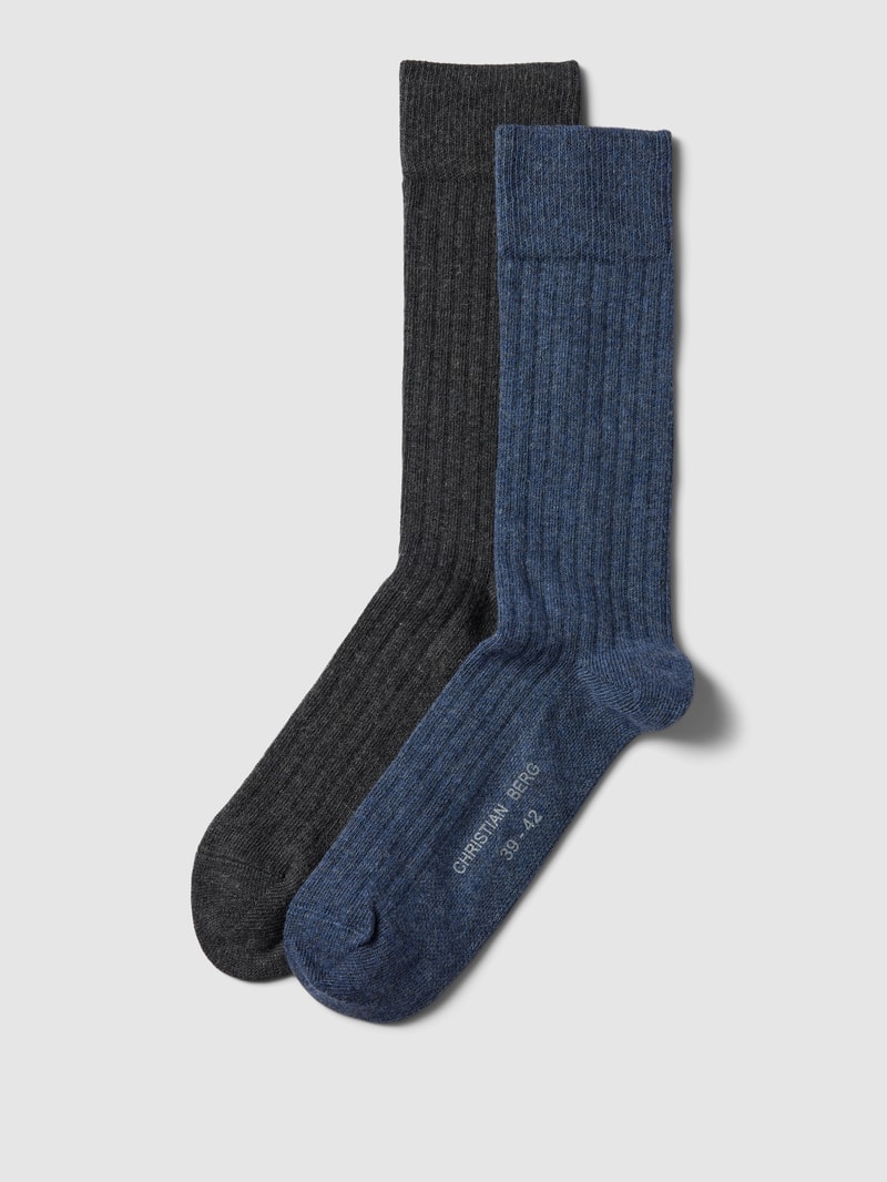 Socken mit Label-Detail im 2er-Pack in jeans meliert