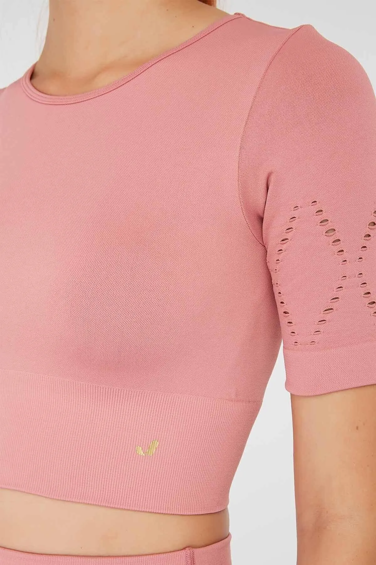 Jerf  Naples Kurzarm-Crop-Top Econyl Pink