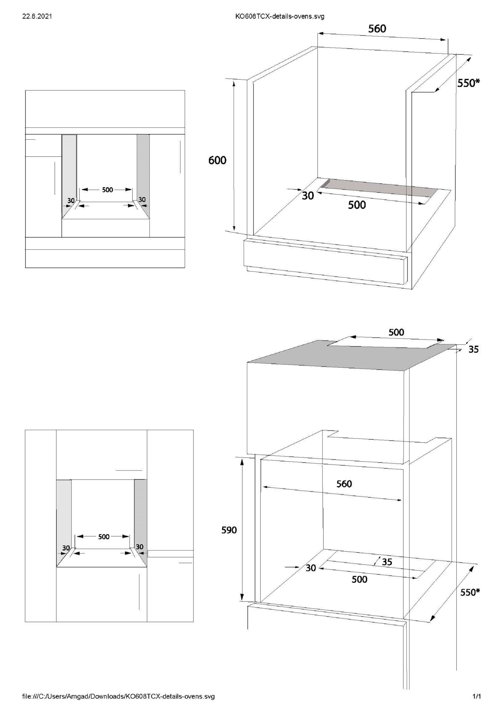 Klugmann Einbaubackofen KO1772TFT, Smart-Herd, Umluft, TFT Farbdisplay 72 L, A+, 17, Teleskop-Vollauszug