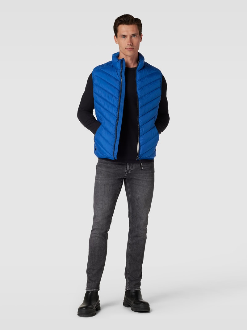 Steppweste mit Stehkragen in royalblau