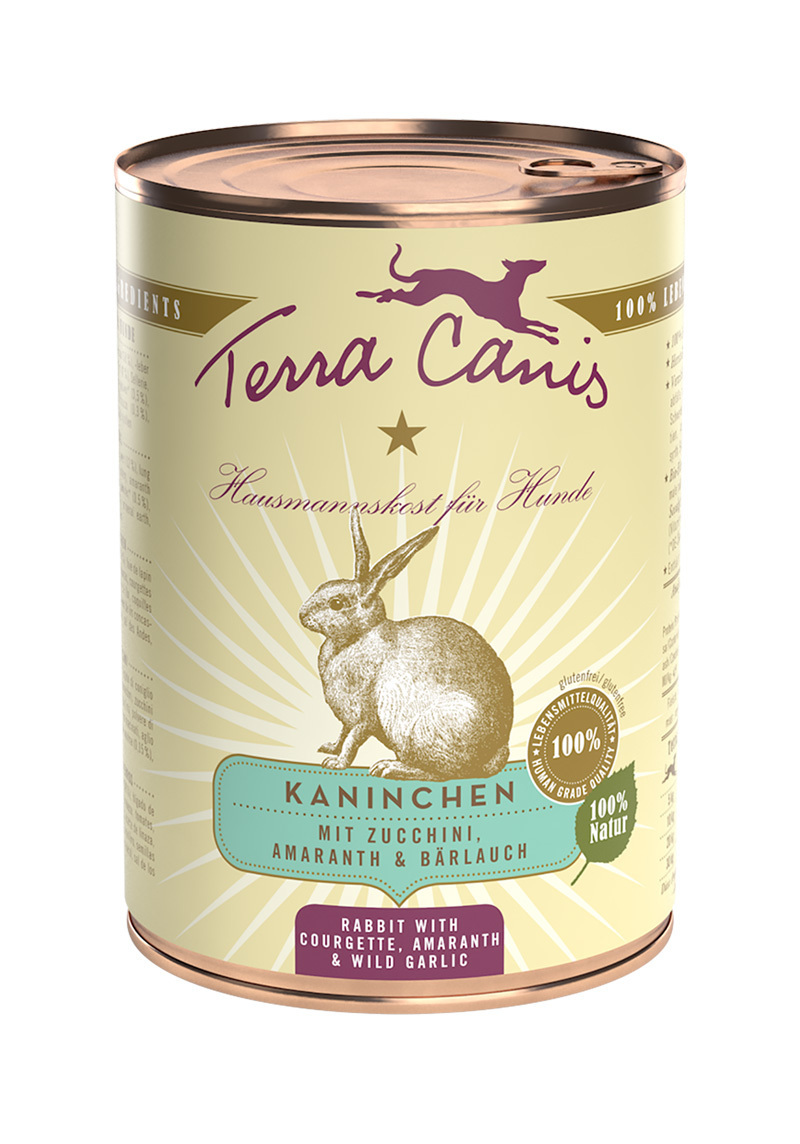 Terra Canis Hundenassfutter Terra Canis Classic Adult 6x400g Kaninchen mit Zucchini, Amaranth & Bärlauch