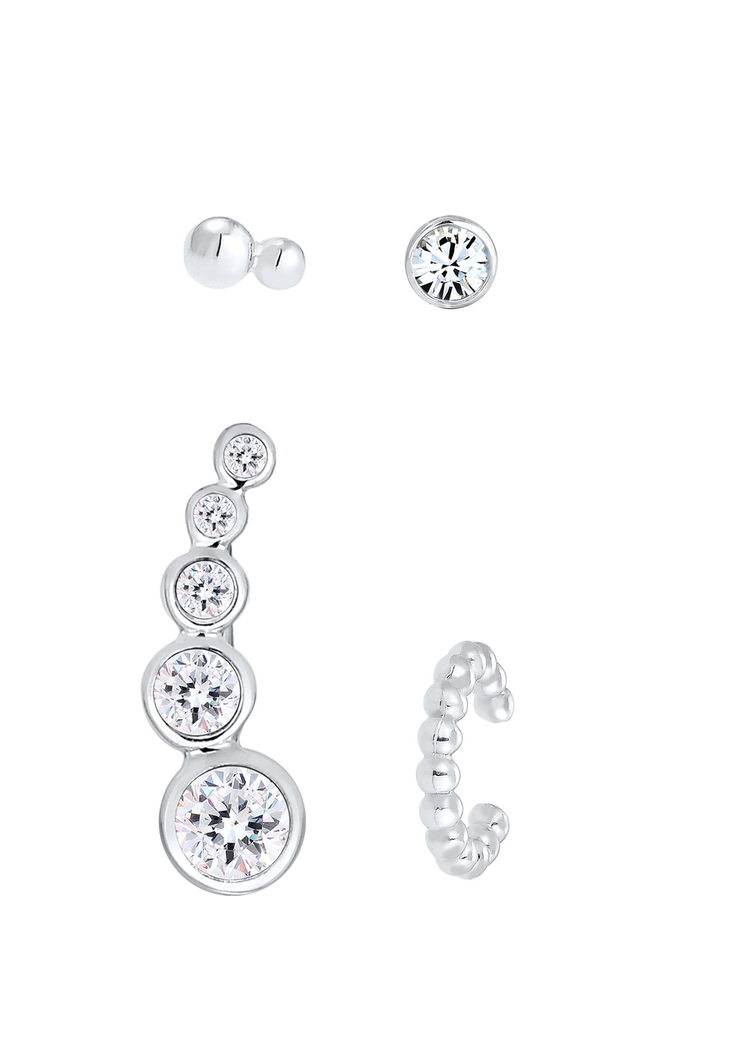 Orecchini a clip Elli con cristalli - Argento 925/1000