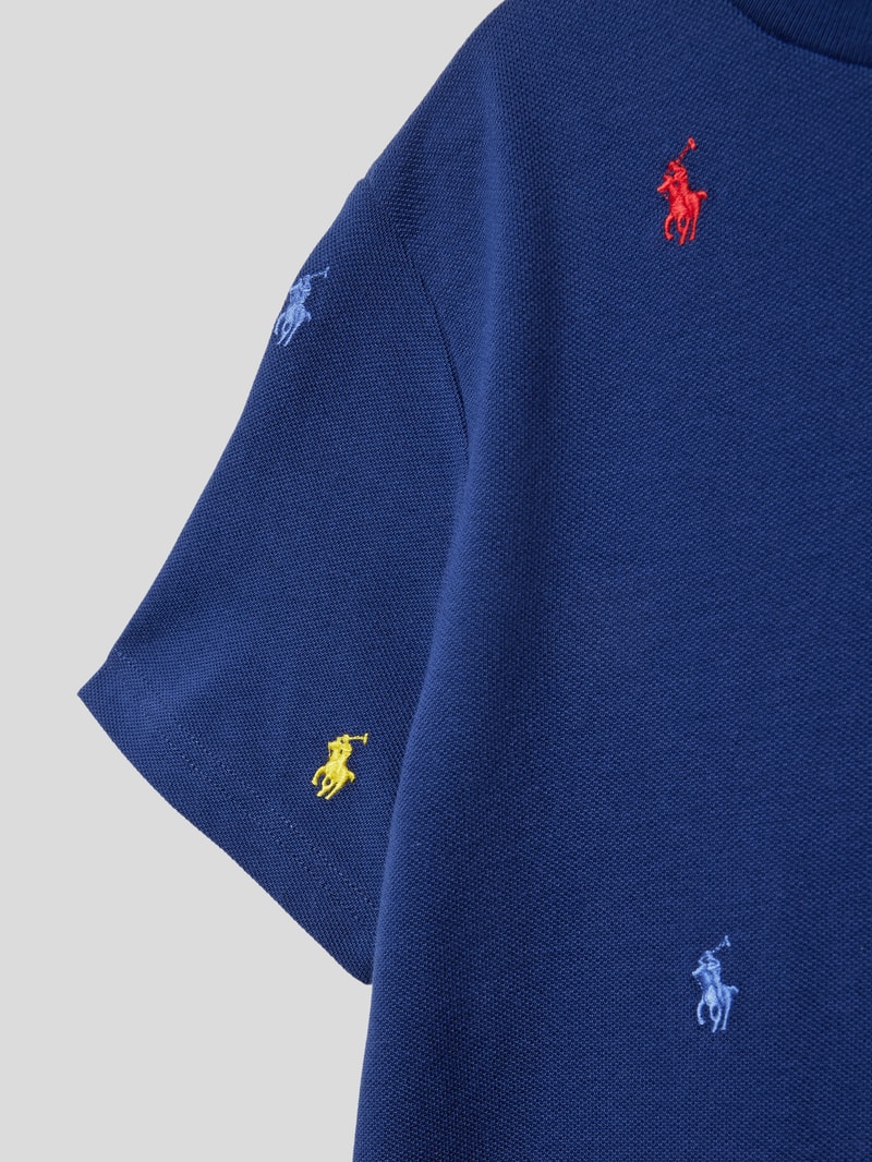 T-Shirt mit Logo-Muster in marineblau