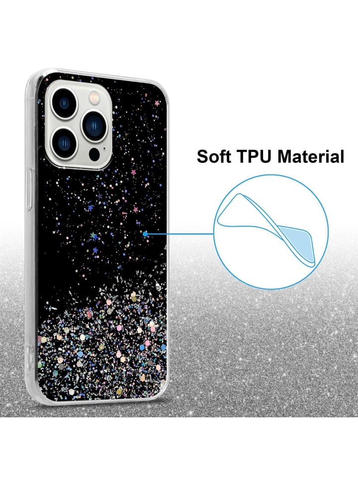 cadorabo Hülle für Apple iPhone 13 PRO Glitter in Schwarz mit Glitter günstig kaufen onesize
