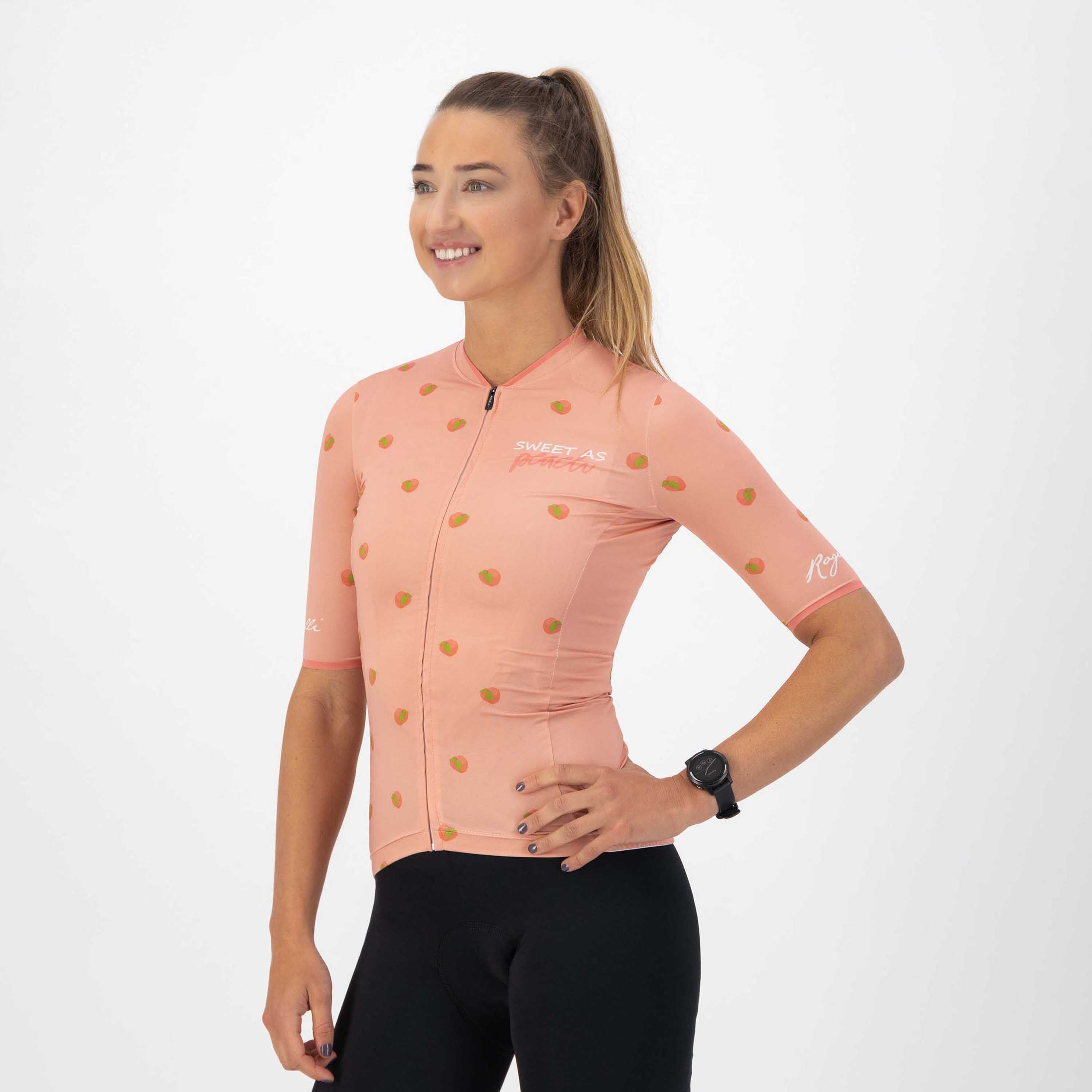 Rogelli Fruity Koralle Damen Radtrikot Kurzarm