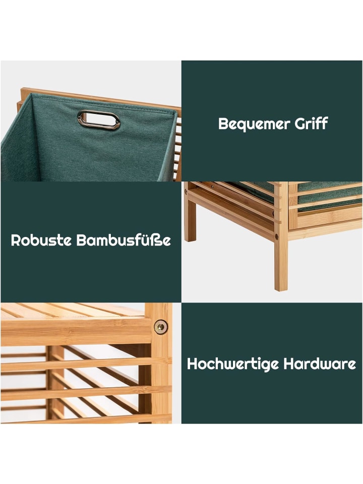 COSTWAY Badregal mit Wäschekorb in Grün günstig kaufen onesize
