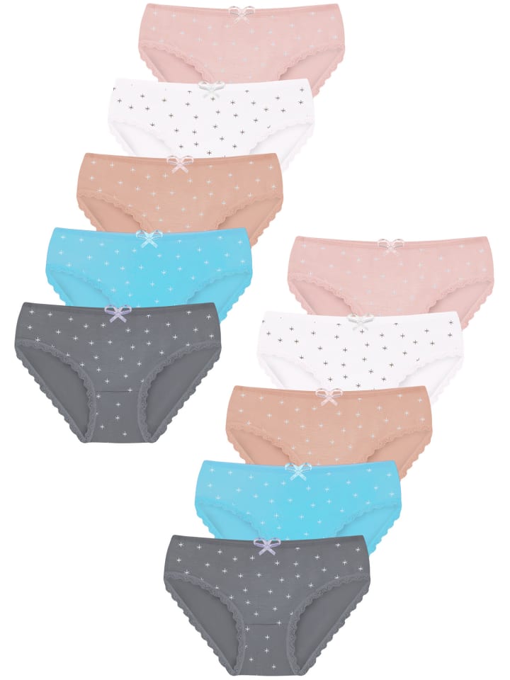 LOREZA 10er Set Slips - Sterne - Bunt günstig kaufen