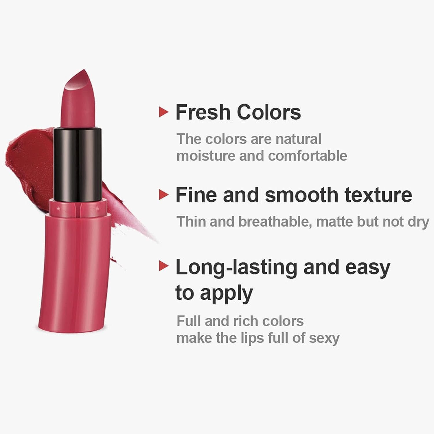 Haiaveng Lippenstift-Set 6 Farben Matt Ink Lippenstift Set Flüssiger Lippenstift Set, Samt Rot Nude Lipstick Wasserdichte Makeup Lippenstifte