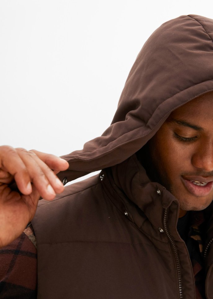 Steppweste mit abnehmbarer Kapuze aus recyceltem Polyester