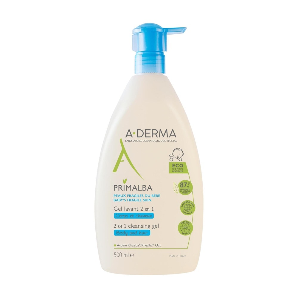 A-Derma A-Derma - Primalba - Gel lavant douceurbébé 2 en1 corps et cheveux 750ml Gel douche