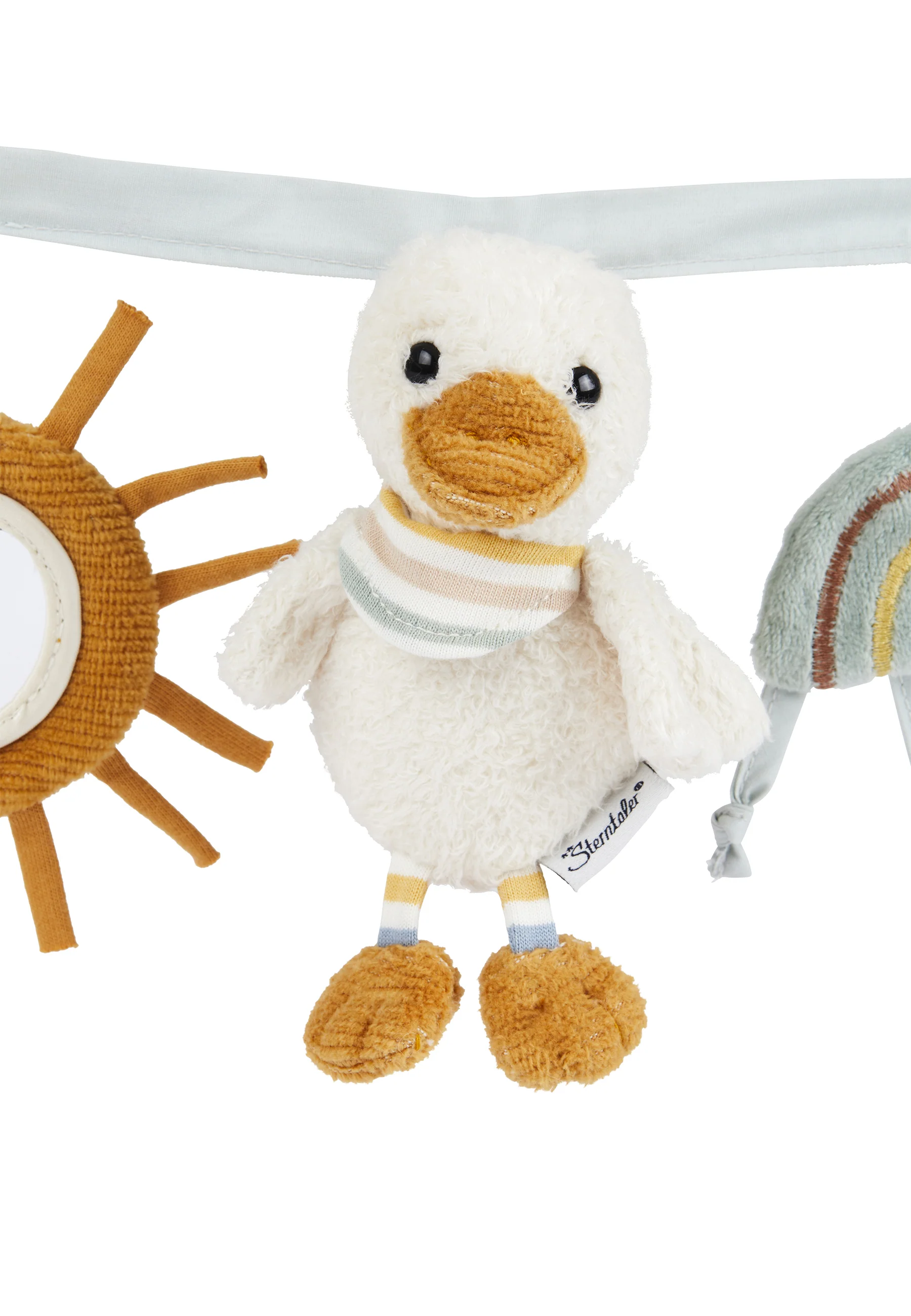 Kinderwagenkette Ente Edda in helltürkis