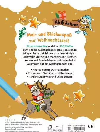 Mein liebstes Weihnachtsmalheft mit Stickern ab 6
