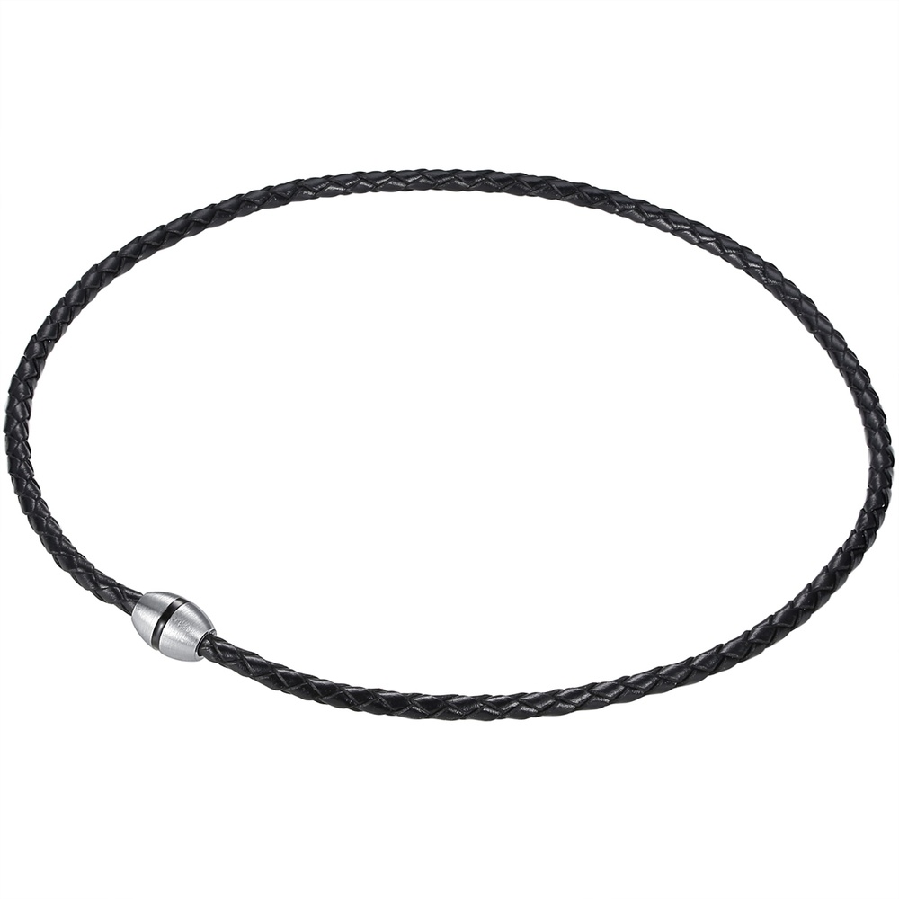 True Rebels Collier en cuir Cuir véritable en Noir collier