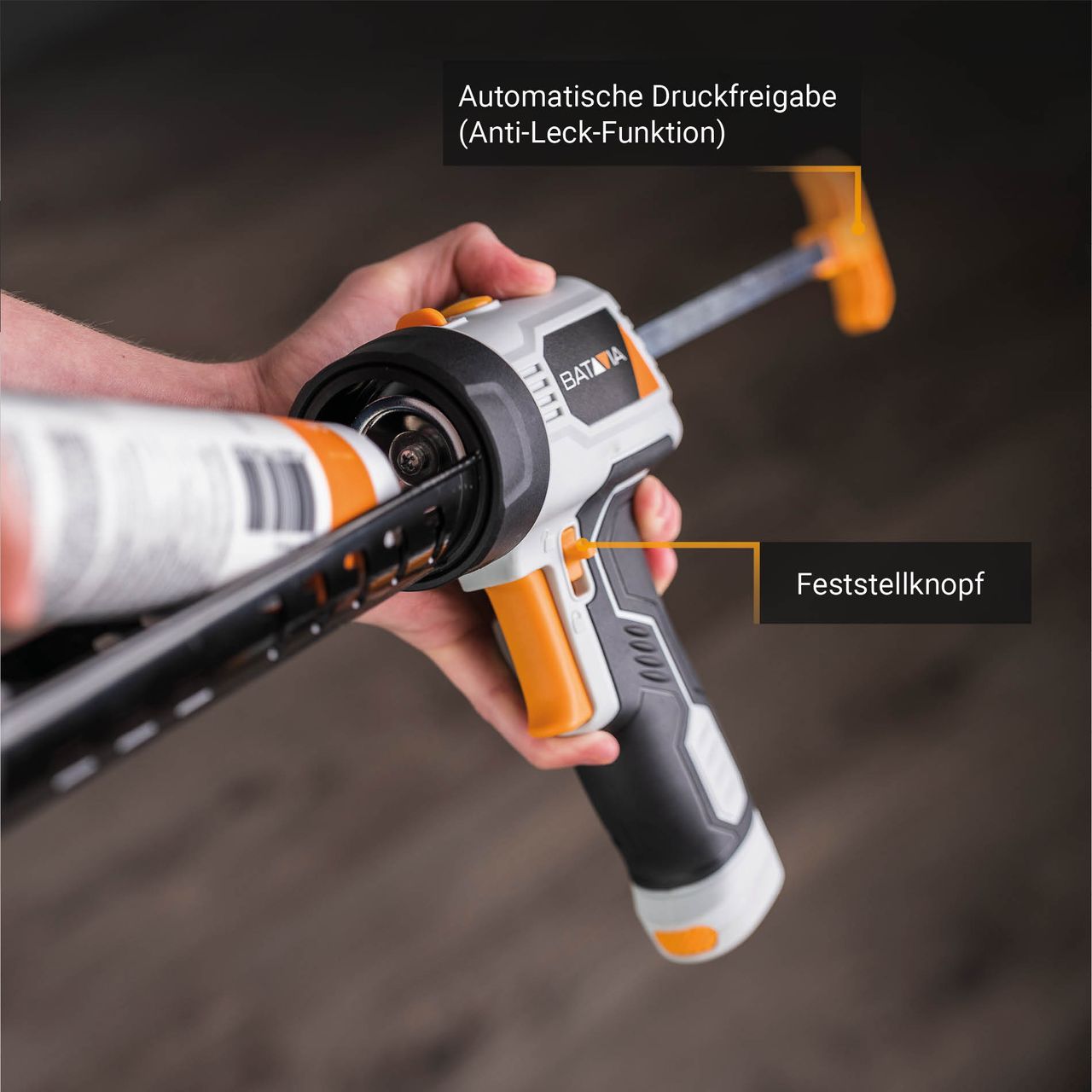 Batavia Maxxpush 6V Akku-Kartuschenpistole mit LED (auf AA-Batterien)