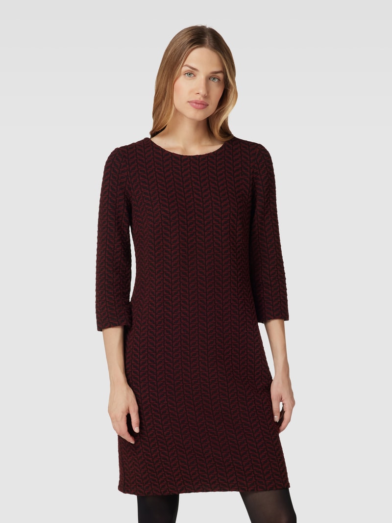 Minikleid mit Allover-Muster Modell 'Jacq Graph' in bordeaux rot