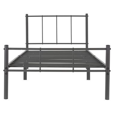 ML-DESIGN Metallbett Bettgestell Schlafzimmerbett Kinder Jugendliche Erwachsene Gästebett, Anthrazit 90x200cm Stahlrahmen Lattenrost robust leichte Montage