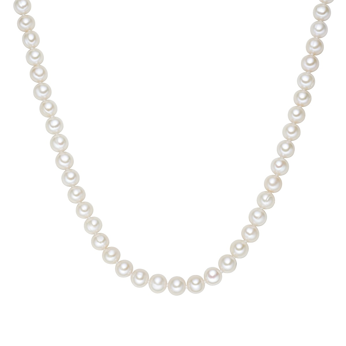 Perlen-Kette Sterling Silber Süßwasser-Zuchtperle in Silber