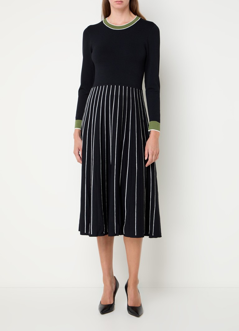 Vestido midi de punto fino Fara de LKBennett con rayas estampadas.