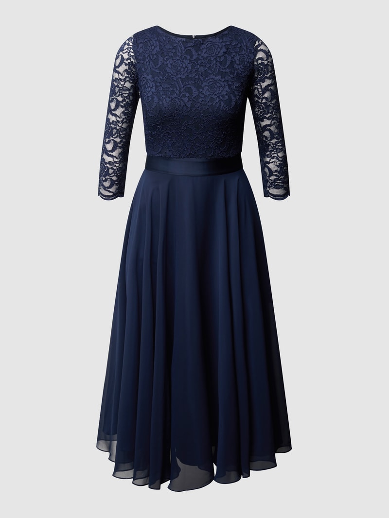 Cocktailkleid aus Häkelspitze in marineblau