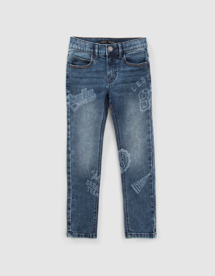 Jean SLIM bleu avec print garçon