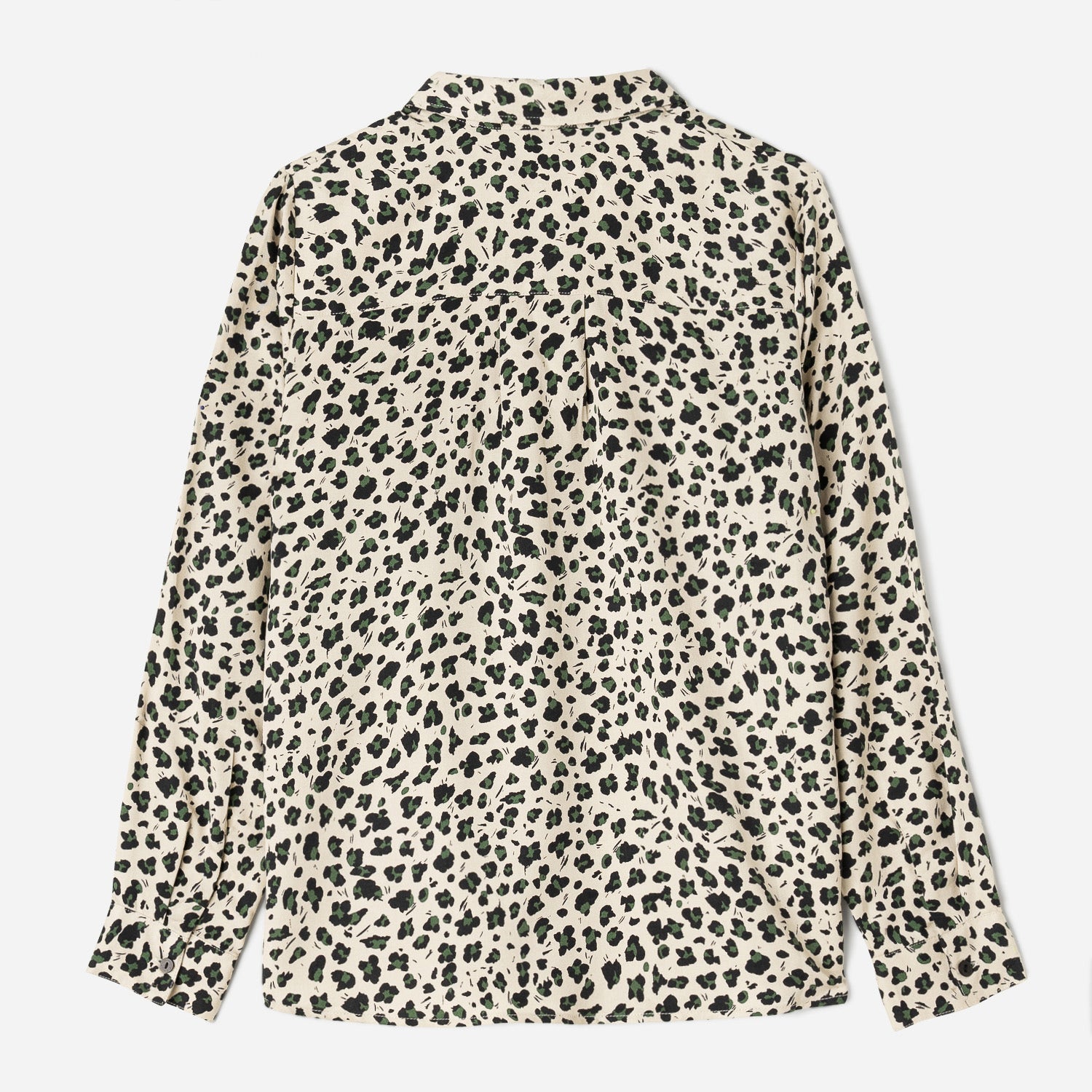 Chemise TEXTO beige à motif léopard kaki et noir