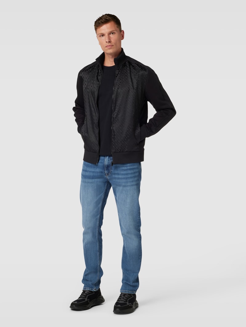 Sweatjacke mit Label-Print Modell 'Shepherd' in schwarz