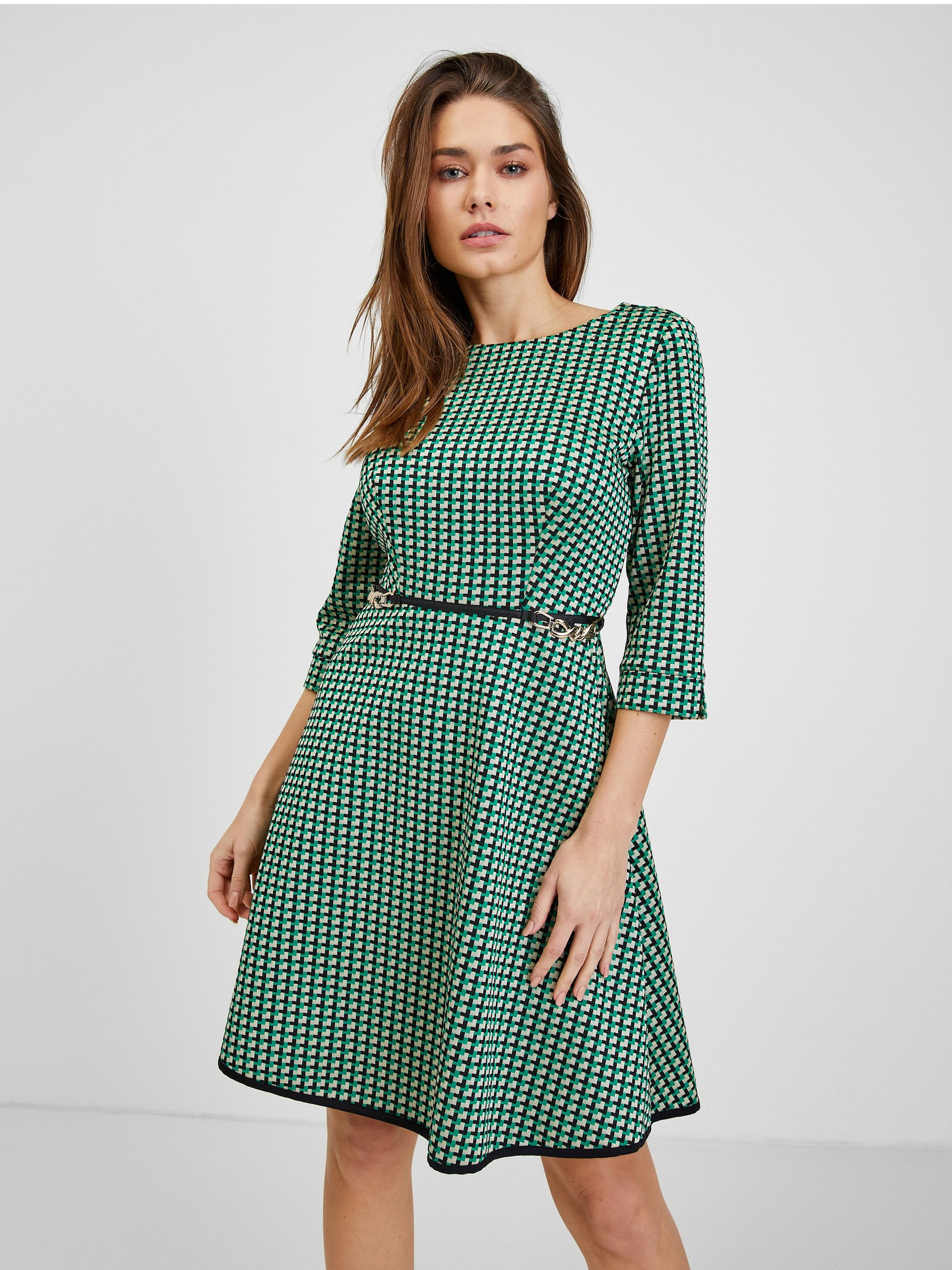 Grünes gemustertes Damenkleid ORSAY