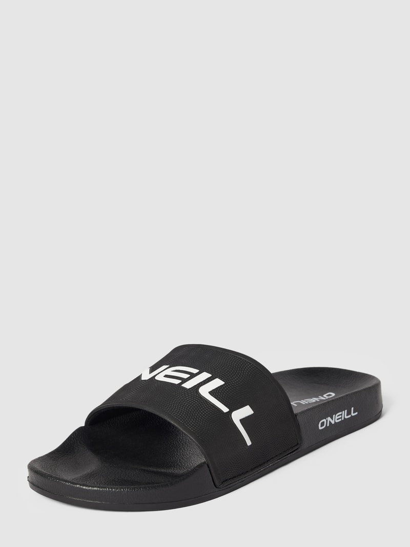 Slides mit Label-Applikation in schwarz