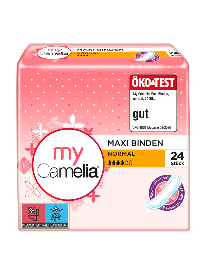 Camelia Maxi Damenbinden Damenhygiene Damen Binden Normal 5 x 24 Stück günstig kaufen onesize