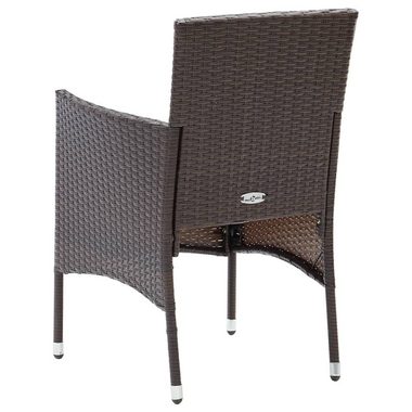 vidaXL Gartenstuhl Garten-Essstühle 2 Stk. Poly Rattan Braun (2 St)