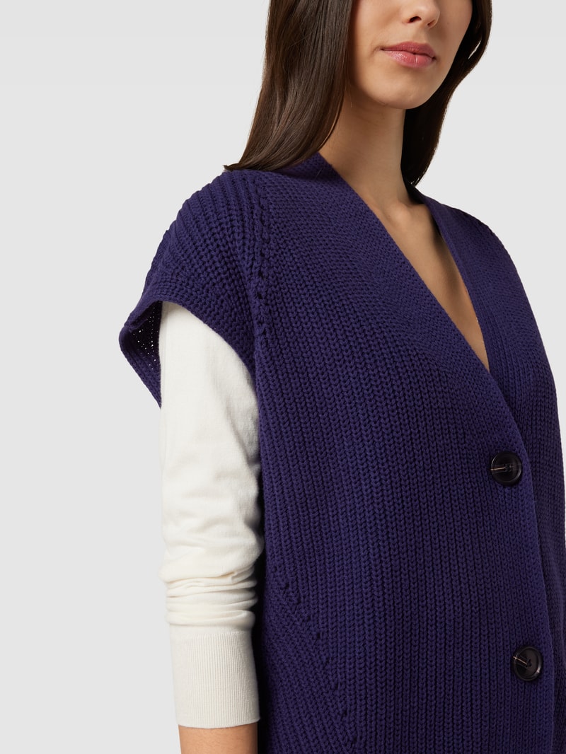 Strickweste mit Strukturmuster in marineblau