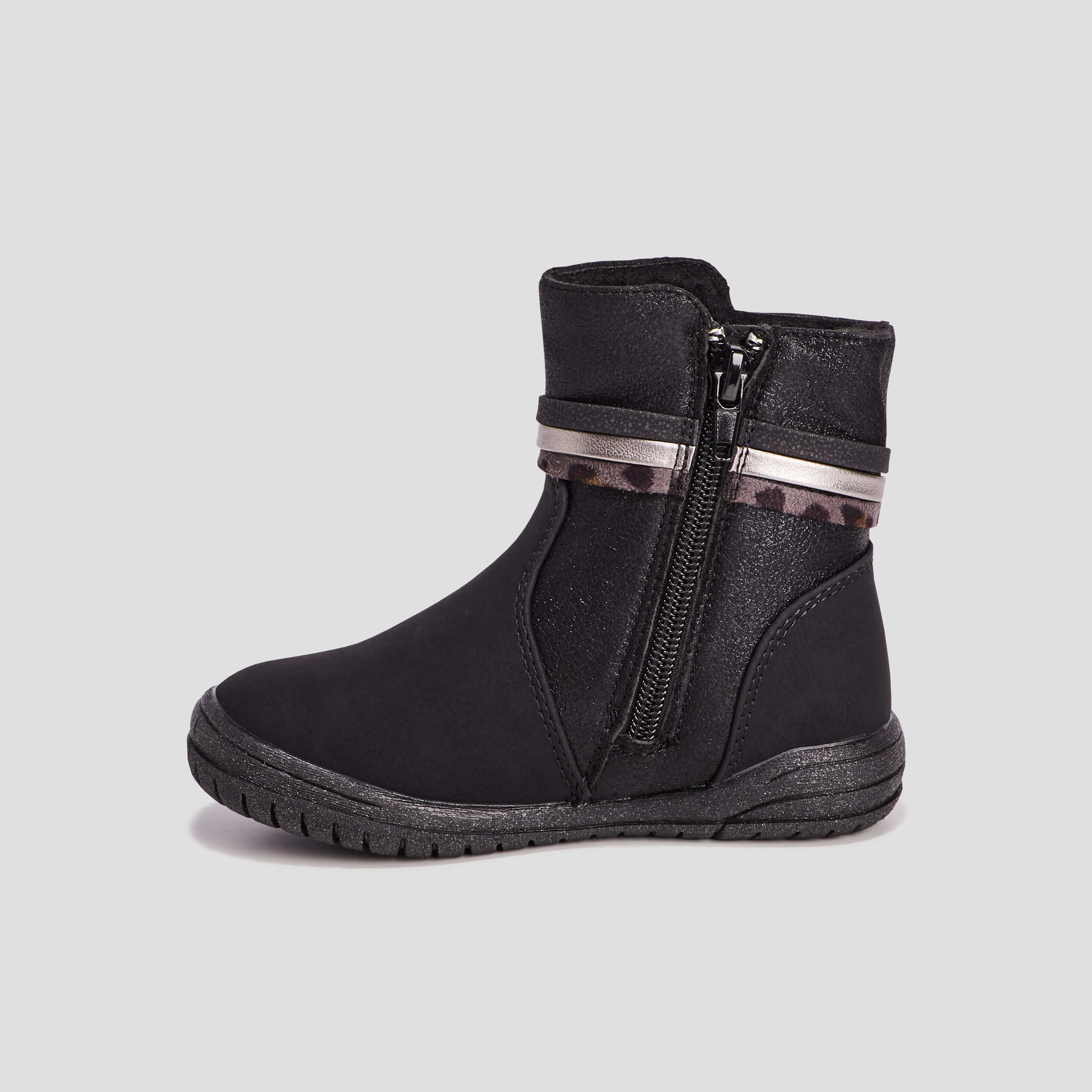 Bottines avec brides noir fille | La Halle