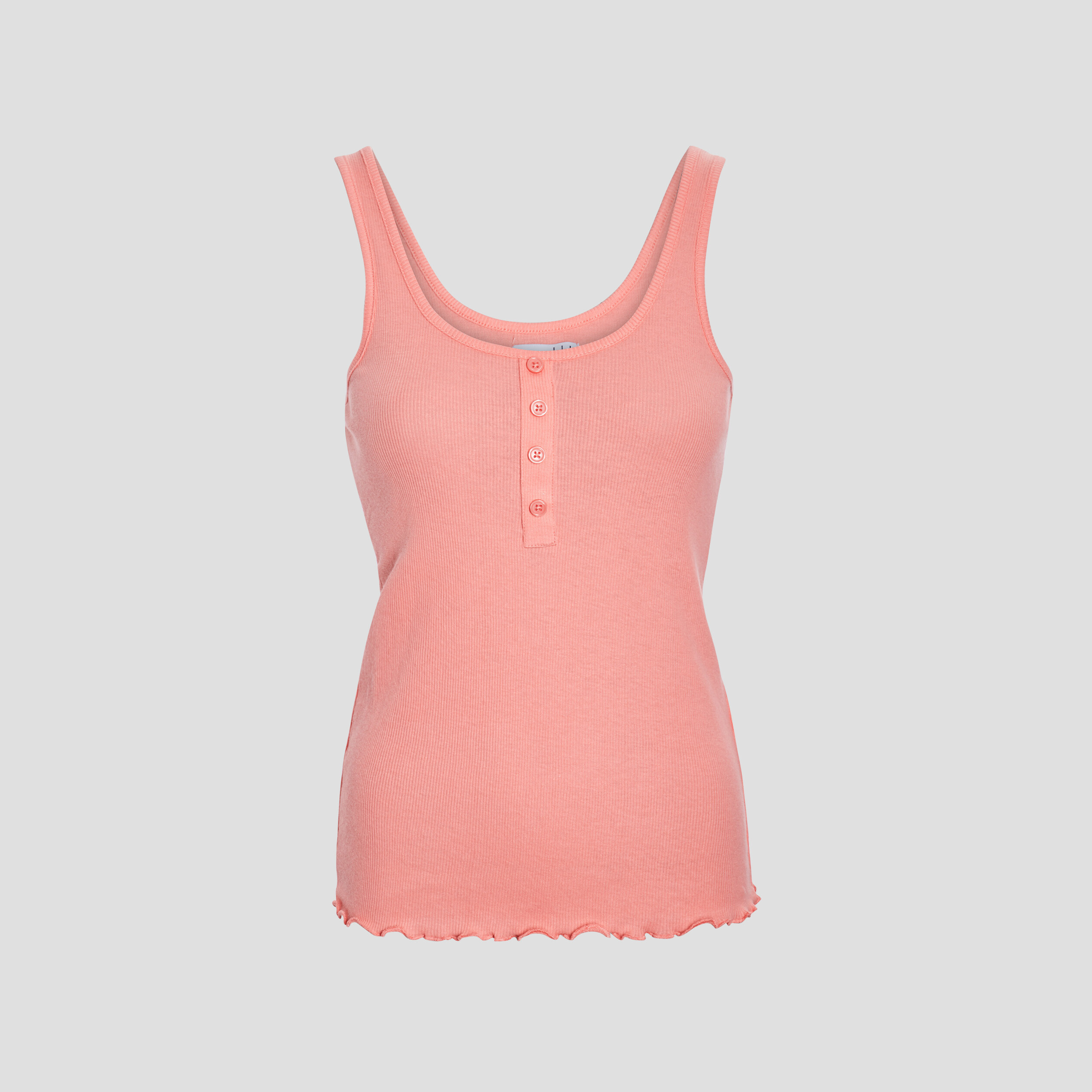 Haut de pyjama débardeur effet côtelé orange corail femme | La Halle