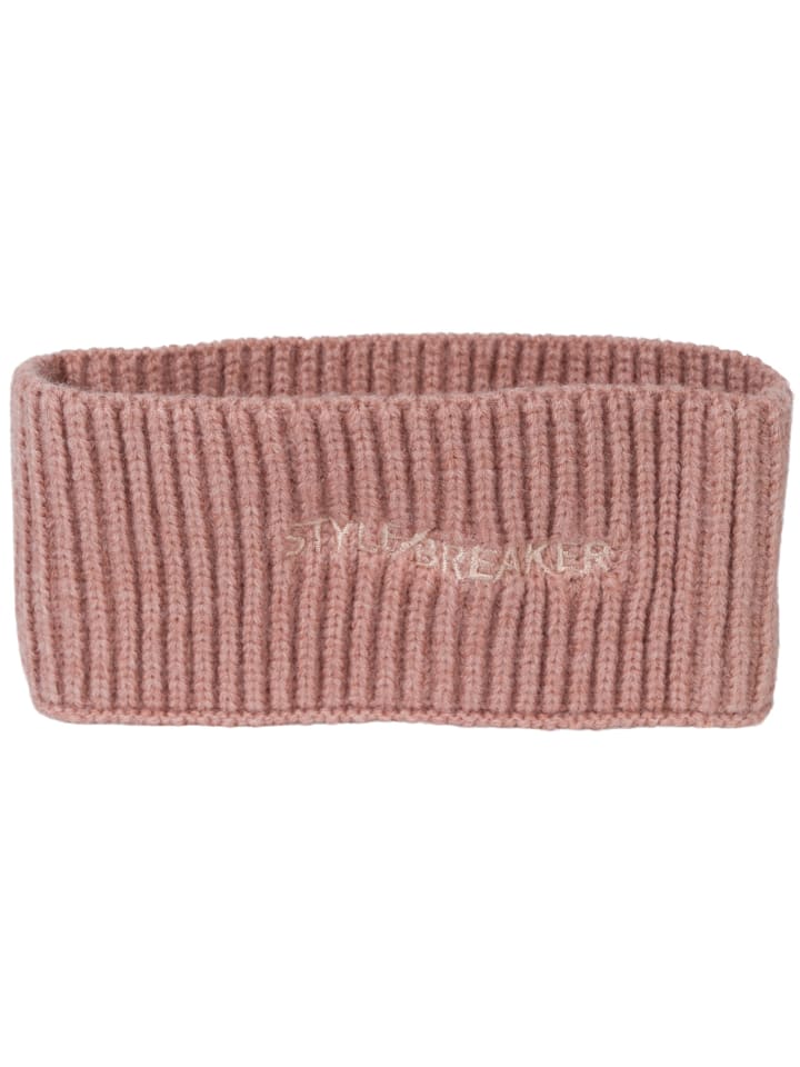 styleBREAKER Strick Stirnband mit Logo in Altrose günstig kaufen onesize